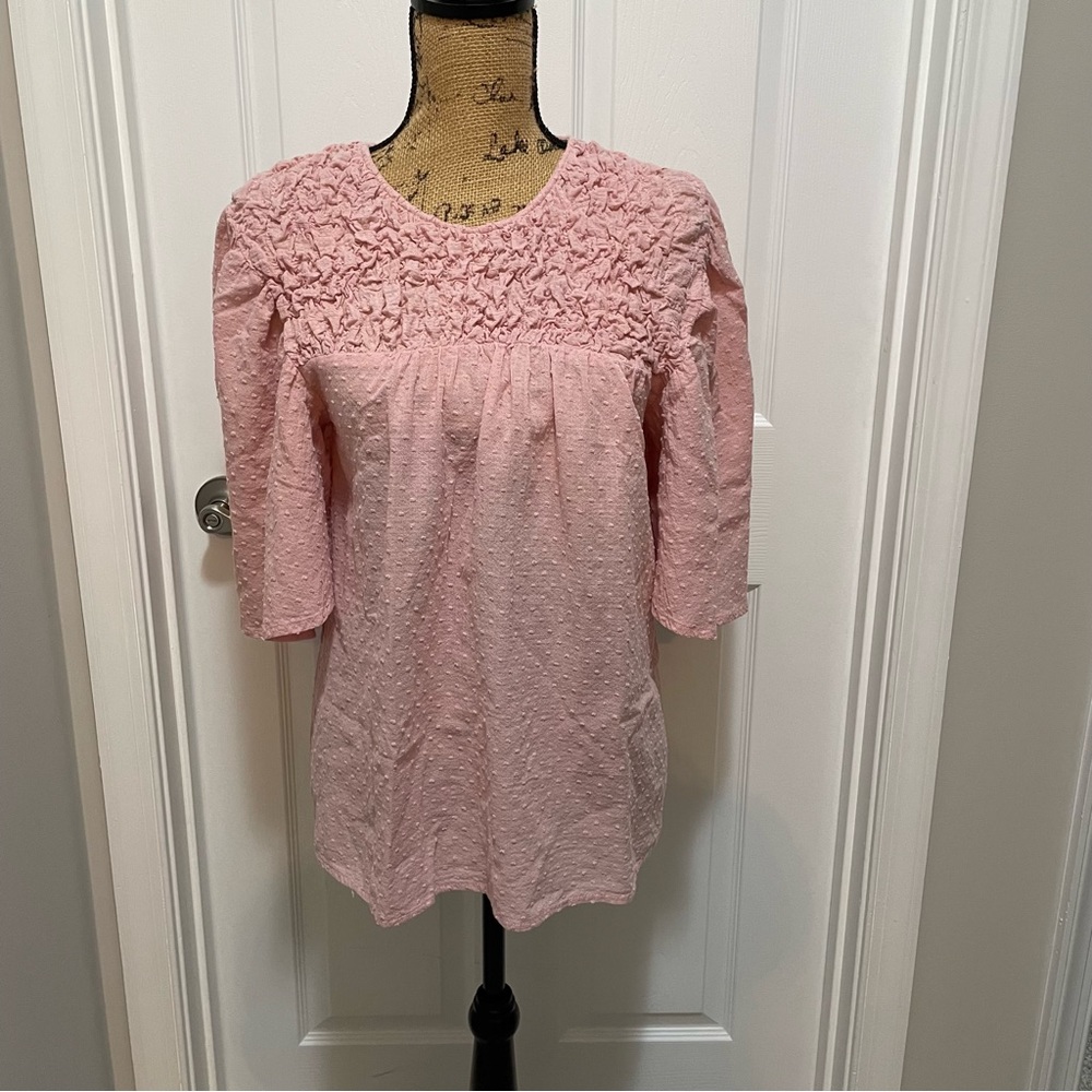 Pink Textured Blouse - Picture 2 of 9